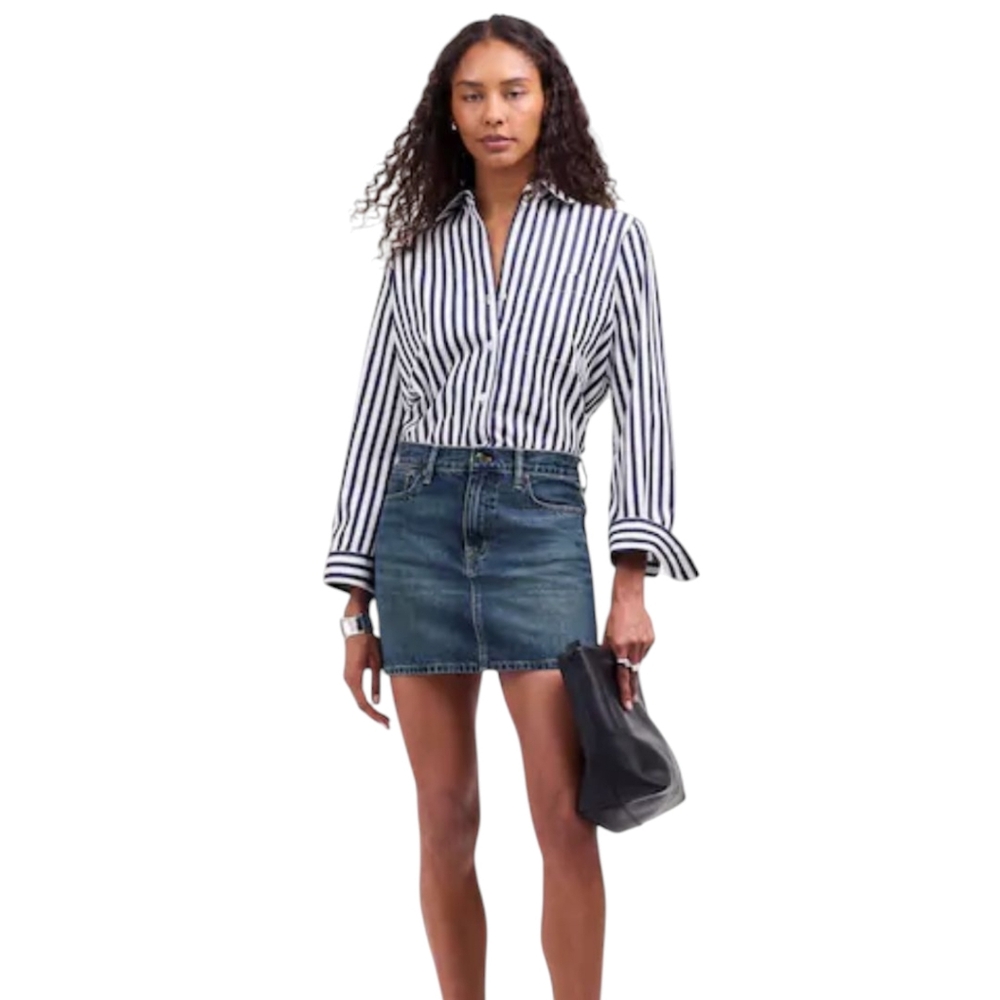 Madewell Denim Mini Skirt Karney Wash | Size 33 / 16 | 100% Cotton NWT